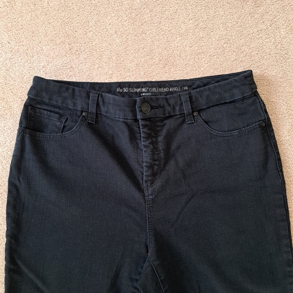 Chico's So Slimming Girlfriend Jeans Women's 8/10 Chicos Size 1 Black Denim Pant - Picture 2 of 14